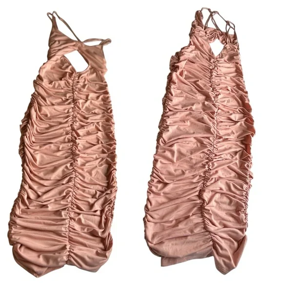 NWT Michael Costello x REVOLVE Kara Midi Dress in Light Mauve - Picture 7 of 10